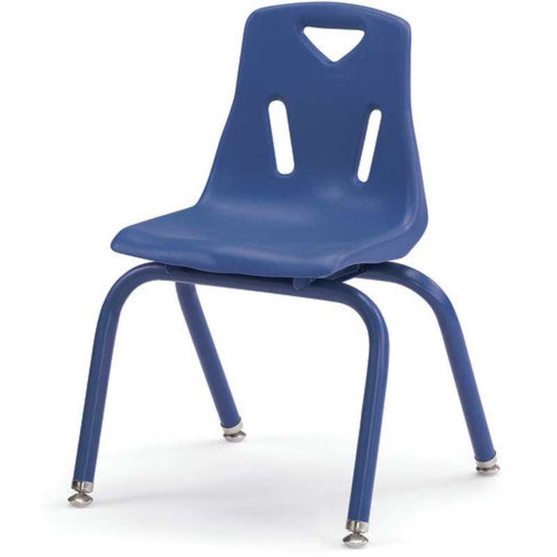 Berries Stacking Chair with Powder-Coated Legs – 14″ Ht – Blue