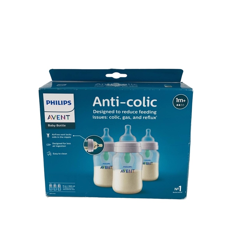 Philips Avent Anti-Colic Bottles With AirFree Vent, Clear, 3 Pack, 9oz