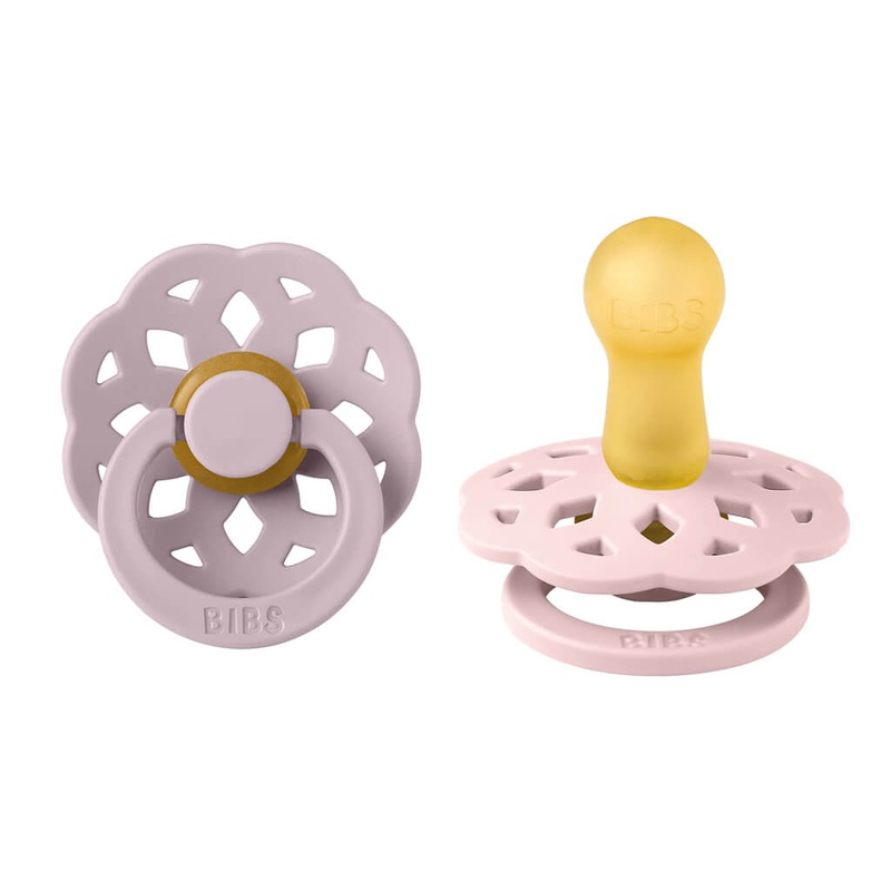 Bibs Boheme Rubber Pacifier 2 Pack Blossom/Dusky Lilac