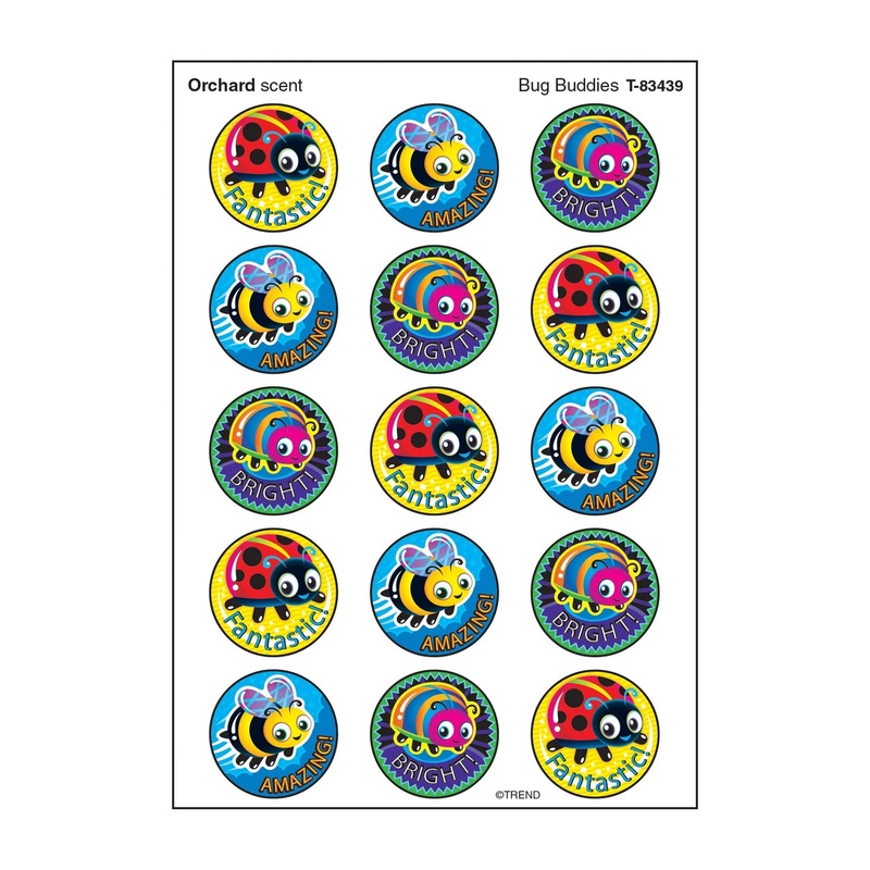Bug Buddies, Orchard scent Scratch ‘n Sniff Stinky Stickers  Large Round