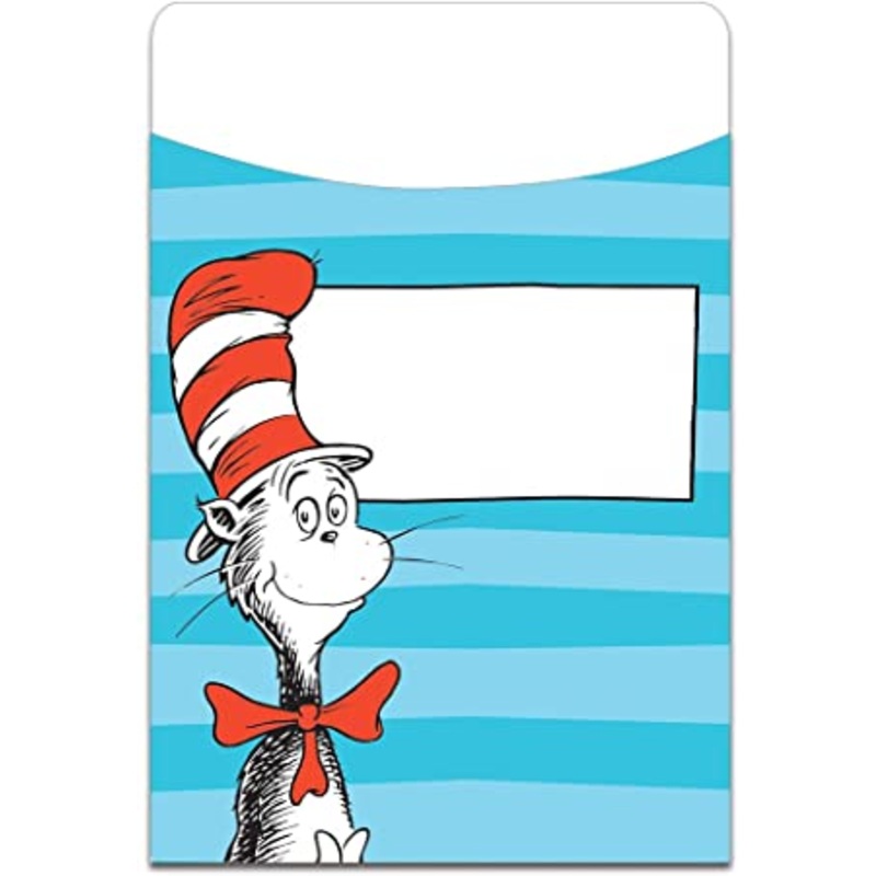 Dr. Seuss Cat in the Hat Back to School Library Book Pockets