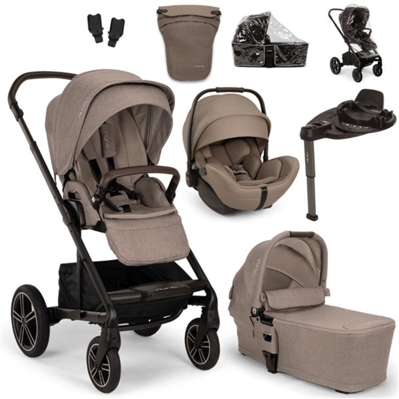 Nuna MIXX Next + ARRA Flex Travel System + Luxury Accessories Bundle – Cedar