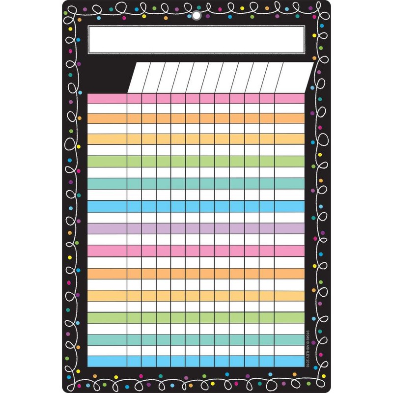 Smart Poly Chart 13″X19″, Chalk Dots With Loops Incentive *Grommett