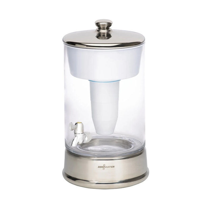 40 Cup Glass Water Pitcher with Ready-Pour + Free Water Quality Meter