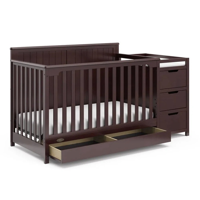 Graco Hadley 5-in-1 Convertible Crib and Changer with Drawer – Espresso
