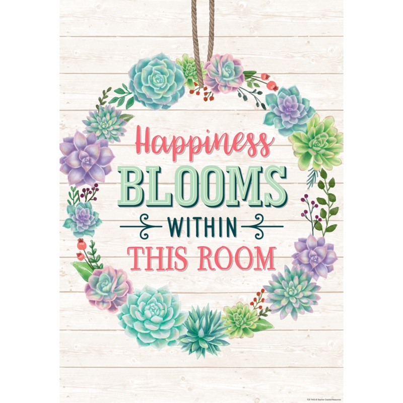 Happiness Blooms Within This Room Positive Poster(C)