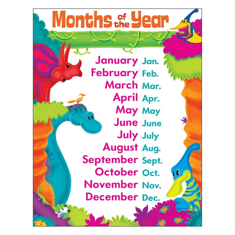 Months of Year Dino-Mite Pals Learning Chart