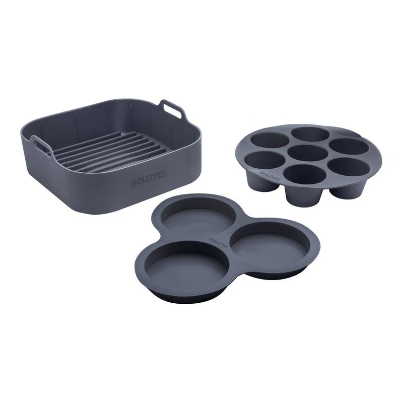 Reusable 3-Piece Silicone Air Fryer Accessory Set With Basket Liner