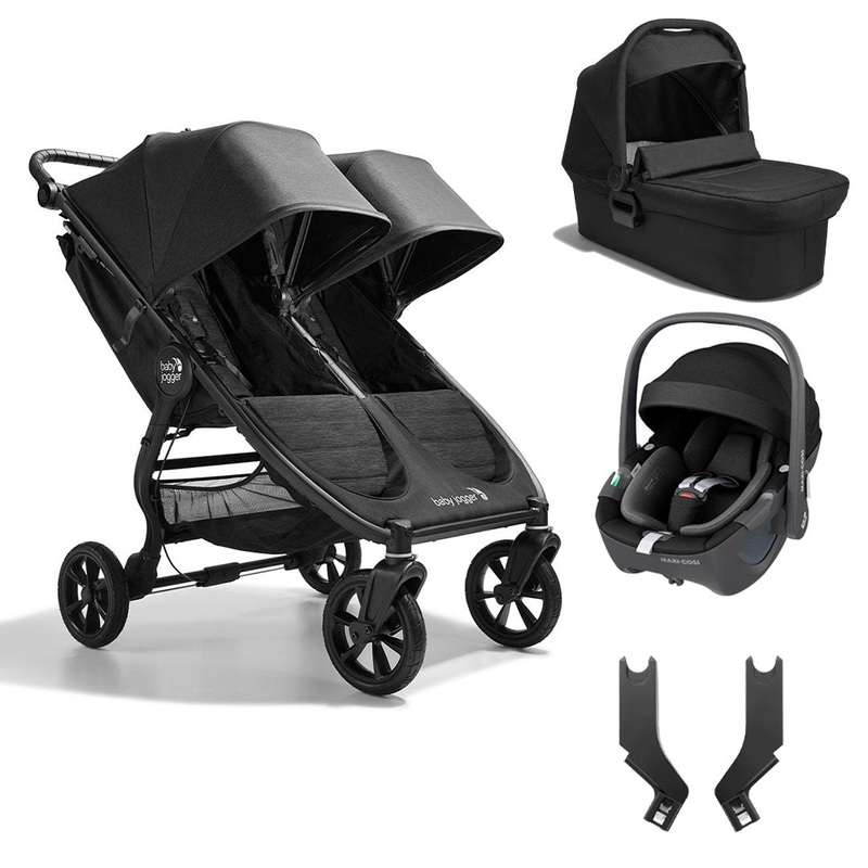 Baby Jogger City Mini GT2 Double + Maxi Cosi Pebble 360 Travel System – Opulent Black