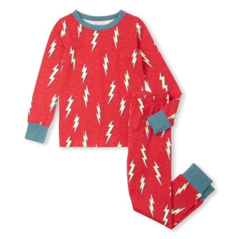Hatley Cool Bolts Stretch Cotton Pajama Set | Chrysanthemum