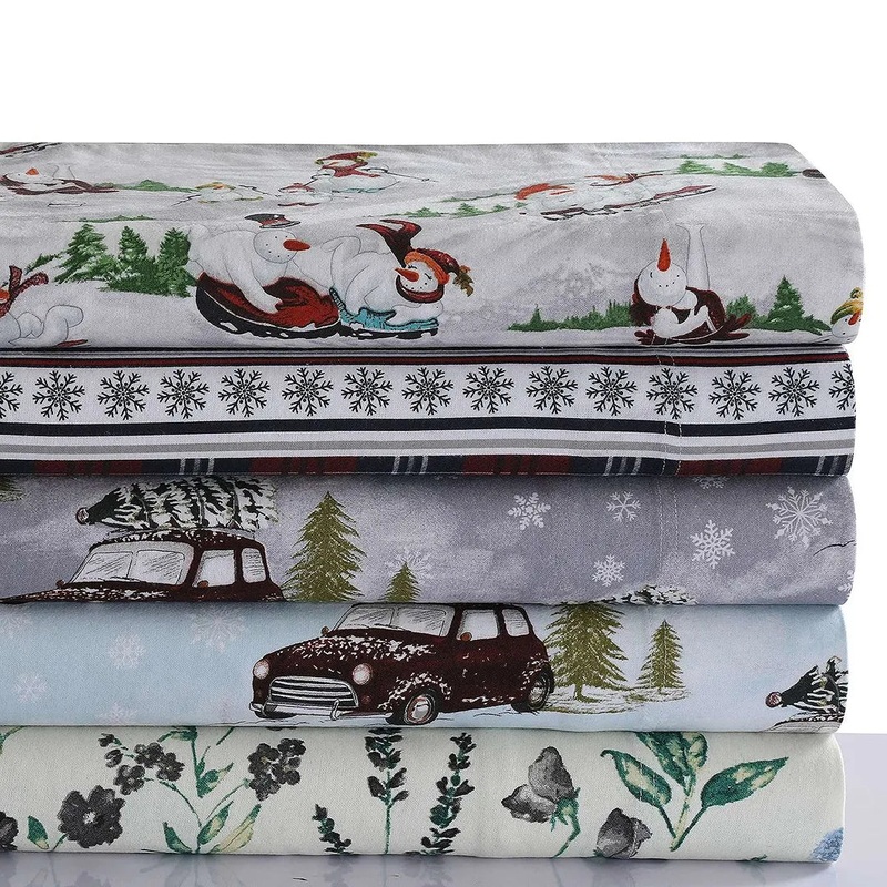 Living Printed Flannel Extra Deep Pocket Sheet Set