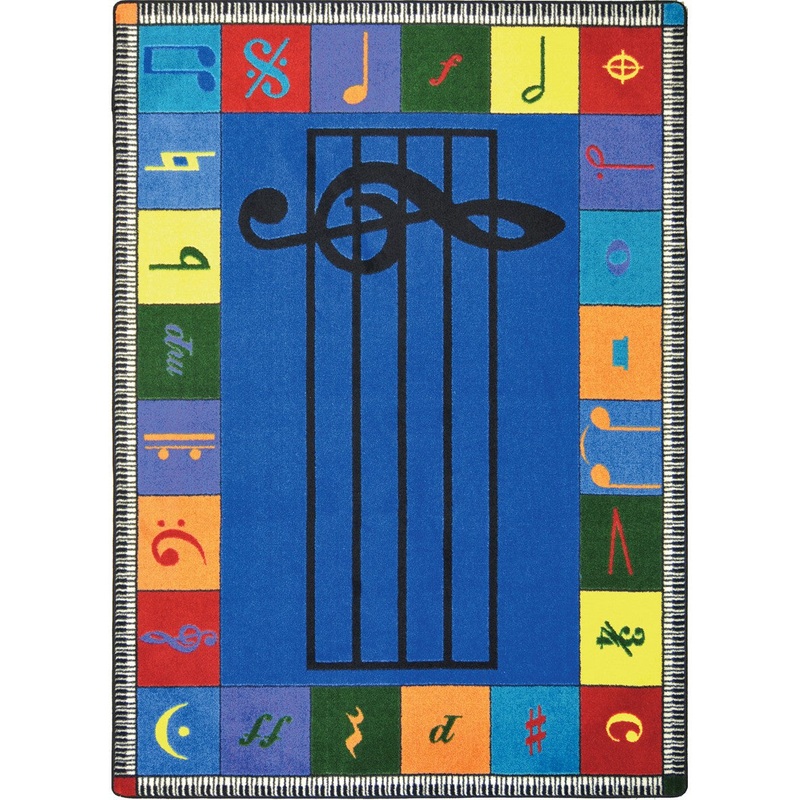 Note Worthy (Elementary) 5’4″ x 7’8″ area rug in color Multi
