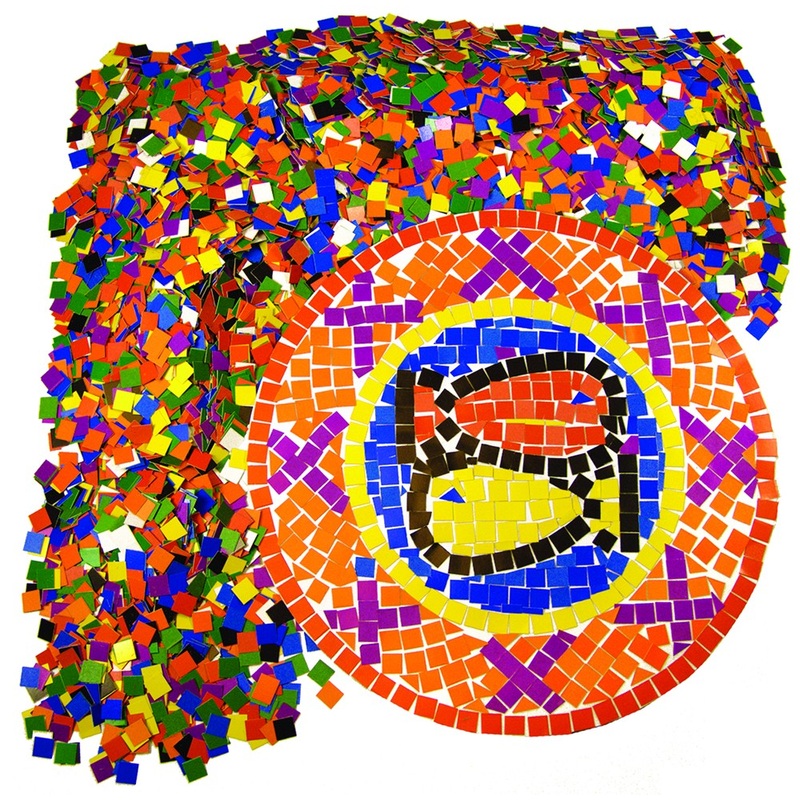 Double Color Tagboard Mosaic Squares
