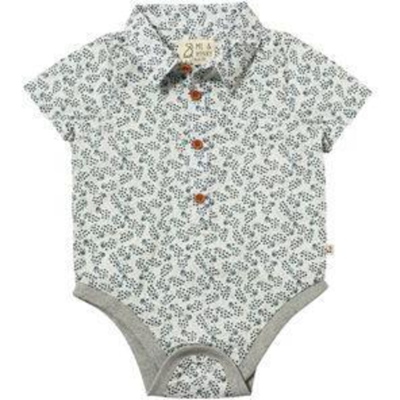 Me & Henry Helford Woven Onesie | Navy Floral