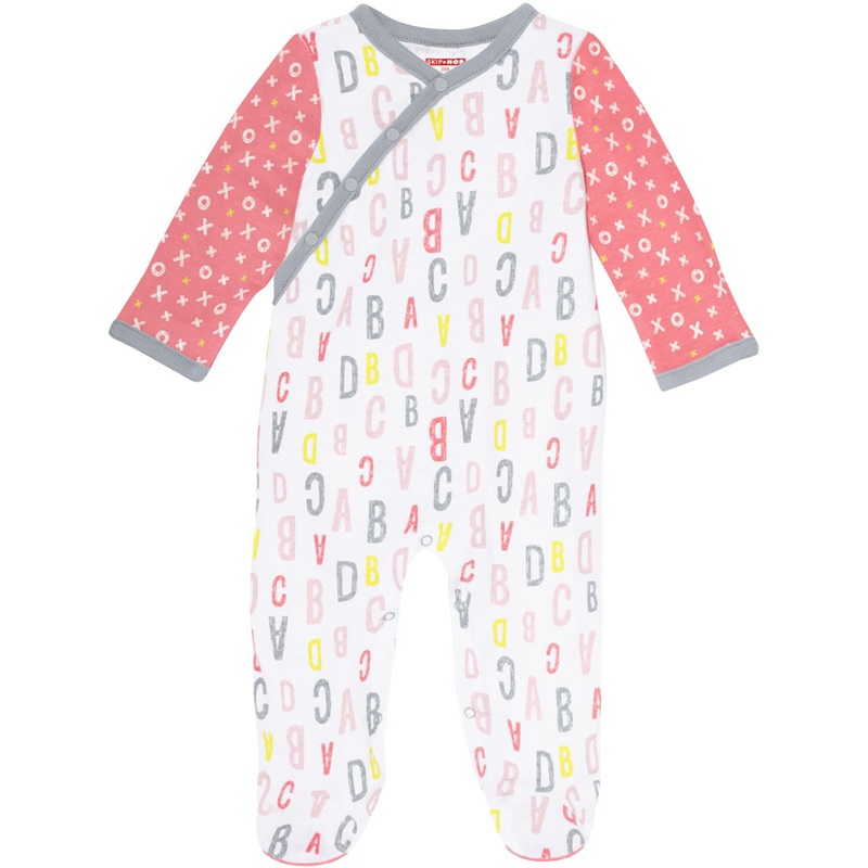 Skip Hop ABC-123 Side Snap Footie – Pink (9 Months)