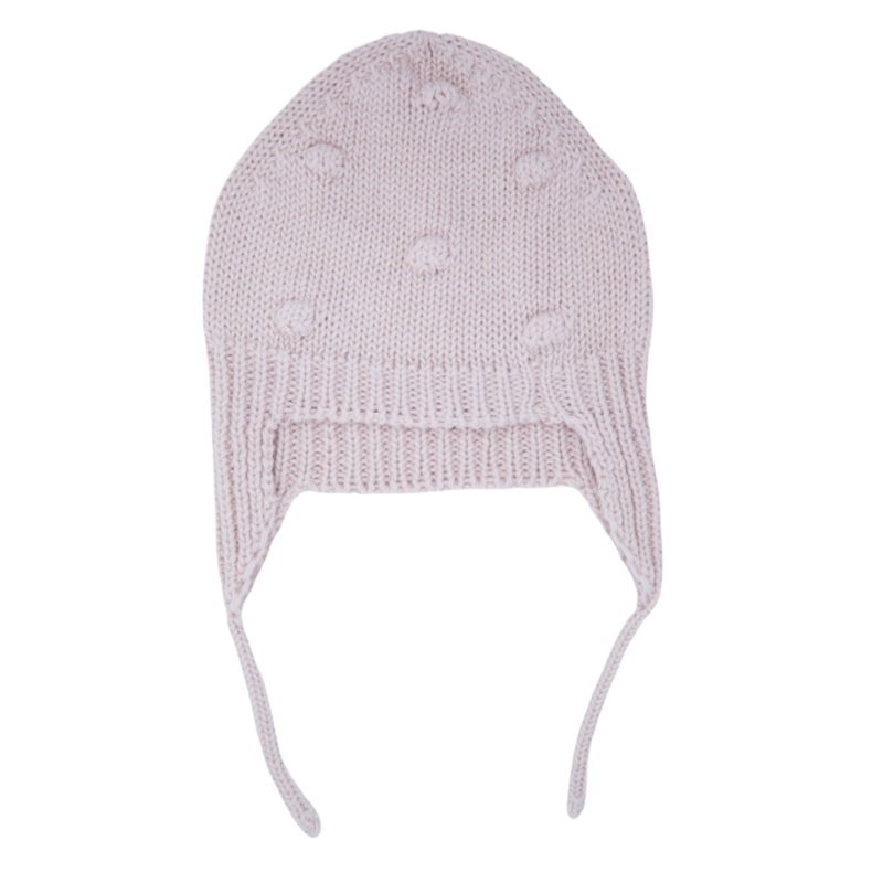 Li + Me – Knit Pom Pom Trapper Hat – Light Pink