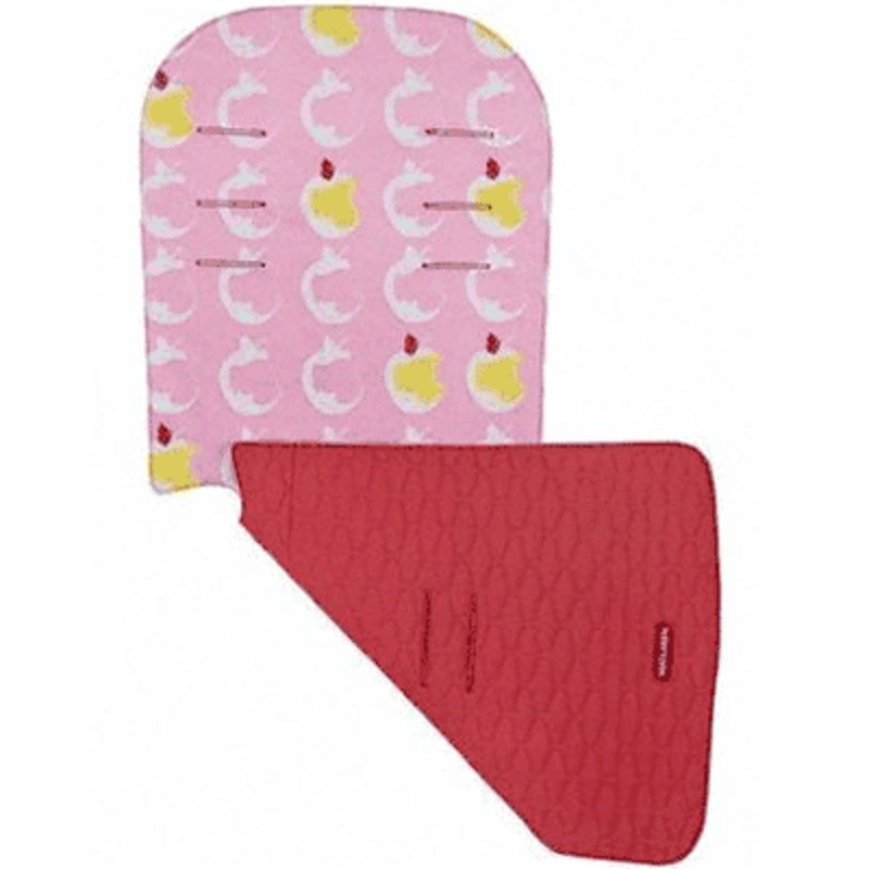 Maclaren Universal Reversible Seat Liner in Mod Apples Powder Pink/ Raspberry