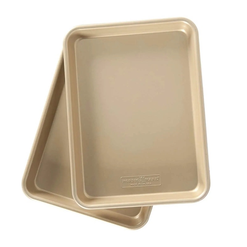 Nordic Ware Nonstick Aluminum Quarter Sheet Pan Set- Gold