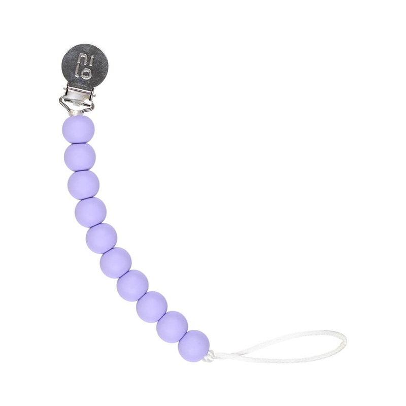 Silicone Beads Pacifier Holder Purple