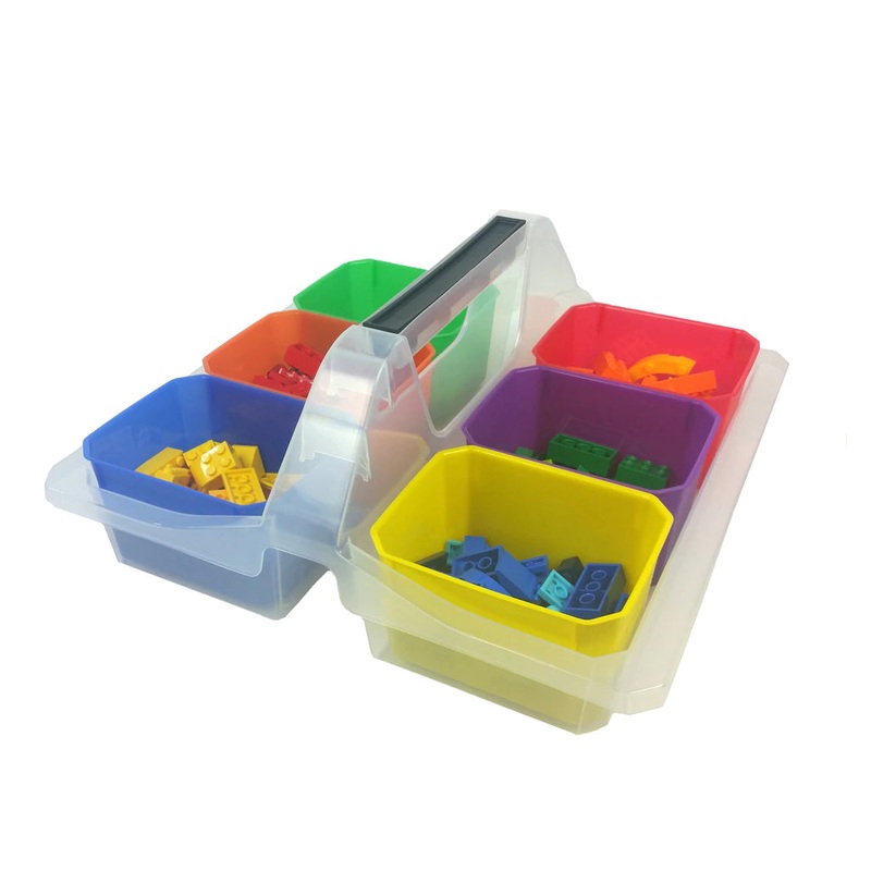Small Clear Caddy with Assorted Containers