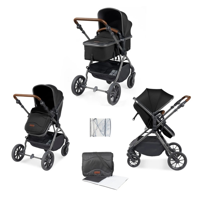 Ickle Bubba – Cosmo 2 in 1 Pushchair Set – Black/Tan