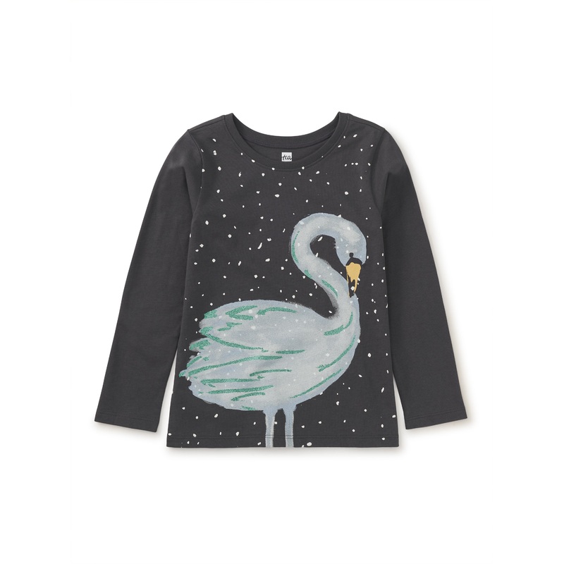 Tea Collection Snowy Swan Glitter Tee – Pepper