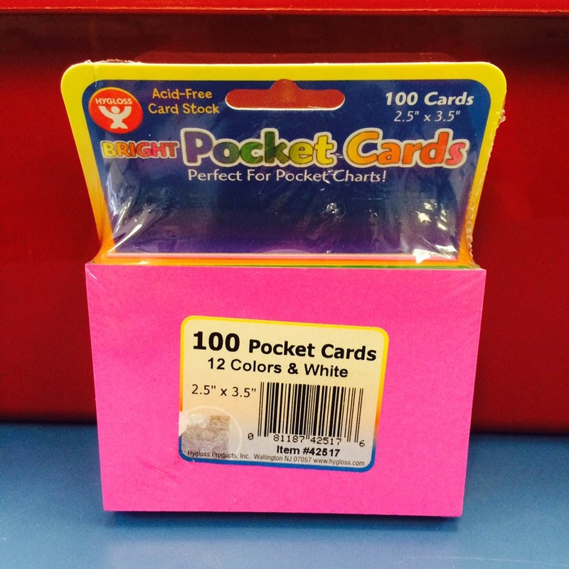 Assorted Color Pocket Cards –  2.5″ x 3.5″