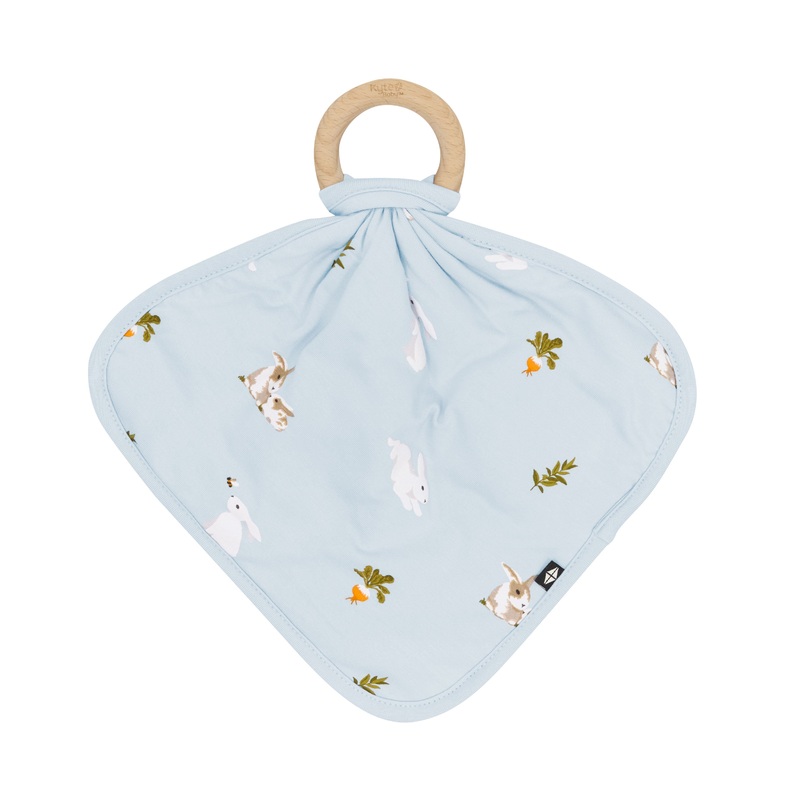 Lovey in Ice Rabbit with Removable Wooden Teething Ring