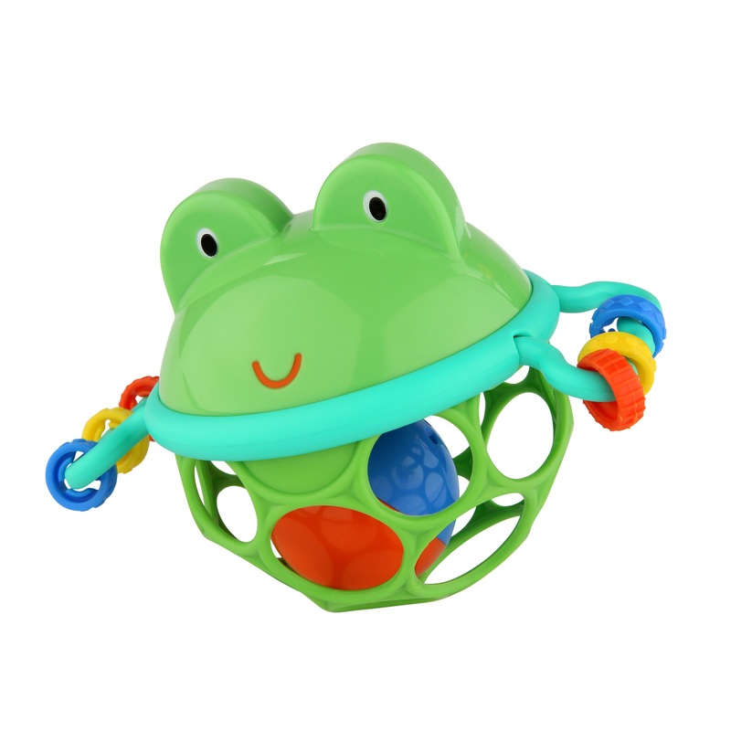 Oball Easy Grasp Jingle & Shake Pal Rattle BPA-Free Infant Toy, Green Frog