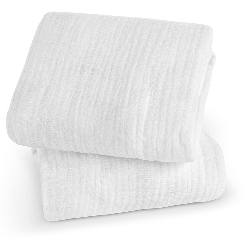 UPPAbaby Organic Cotton Bassinet Mattress Covers for REMI, Set of 2