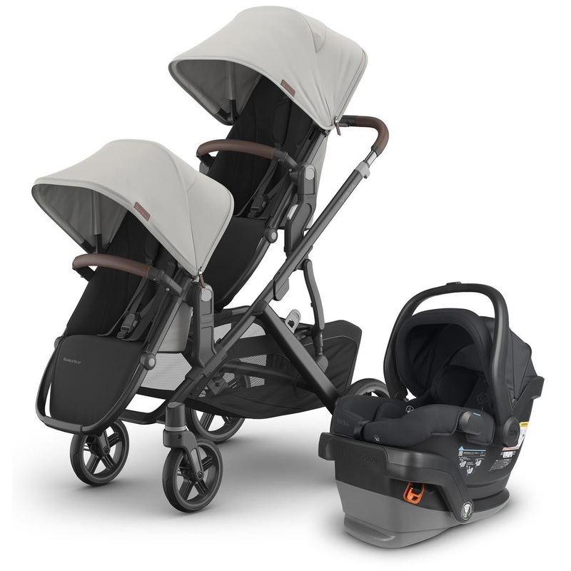 UPPAbaby Vista V3 Double Stroller with RumbleSeat V3 + Mesa V2 Travel System Bundle – Savannah / Jake
