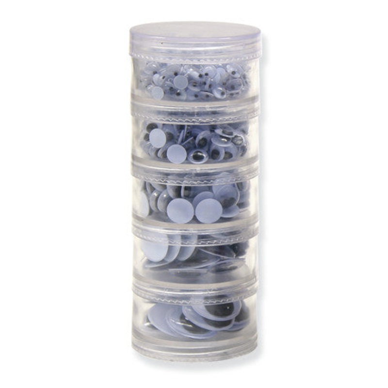 Wiggle Eyes in Stacking Storage Container, 5-tier pack