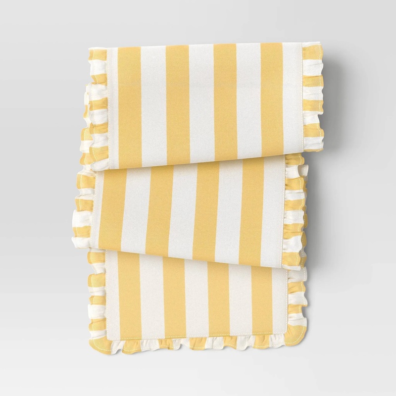 Yellow Striped Table Runner
