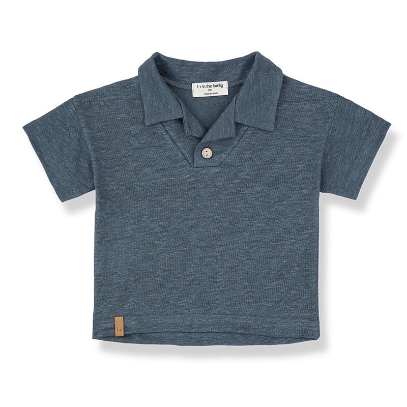 1+ In The Family – Linen Polo Top – Petrol