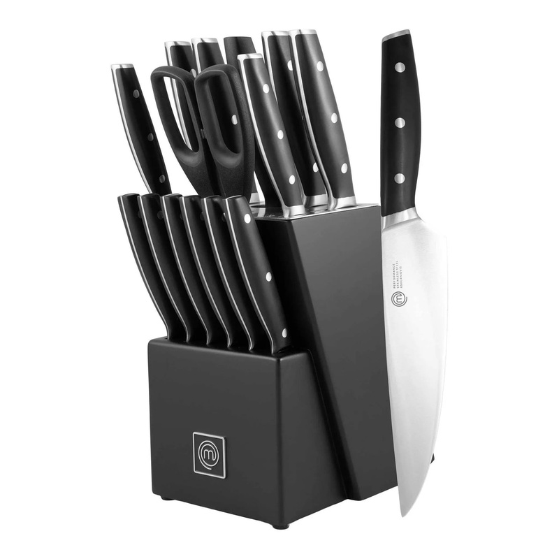 15pc High Carbon Stainless Steel Knife Set and Sharpener