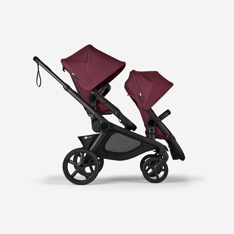 Bugaboo Kangaroo Tandem Stroller – Black Chassis/Dark Cherry Red Fabrics