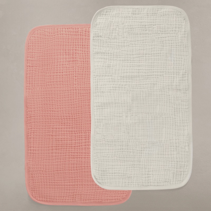 Burp Clothes 2 pack Eggshell-Rose