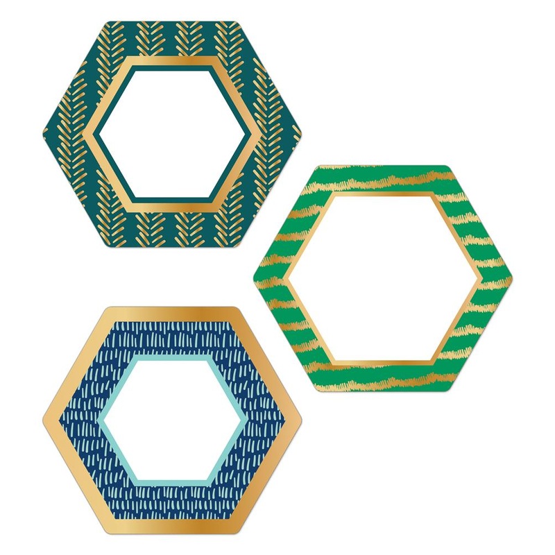 Hexagons with Gold Foil Cut-Outs(DISC)