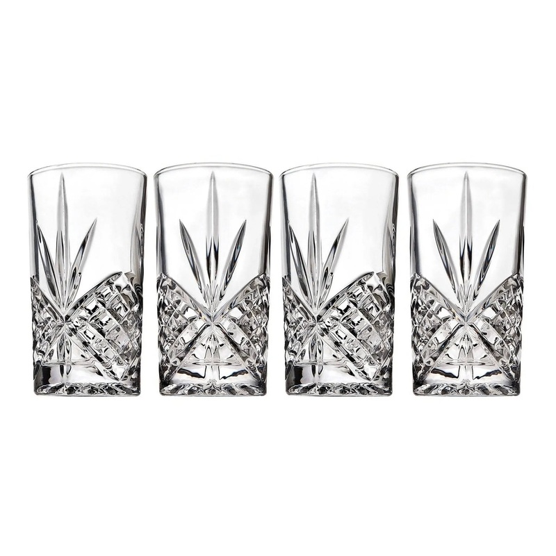 Set of 4 Dublin Crystal Highball Glasses – 12 Oz Capacity