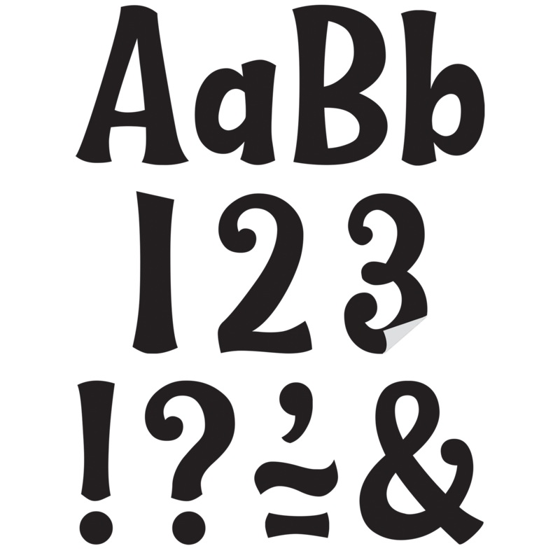 Black 4″ Wild Whimsy Self-Adhesive Letters Combo Pack