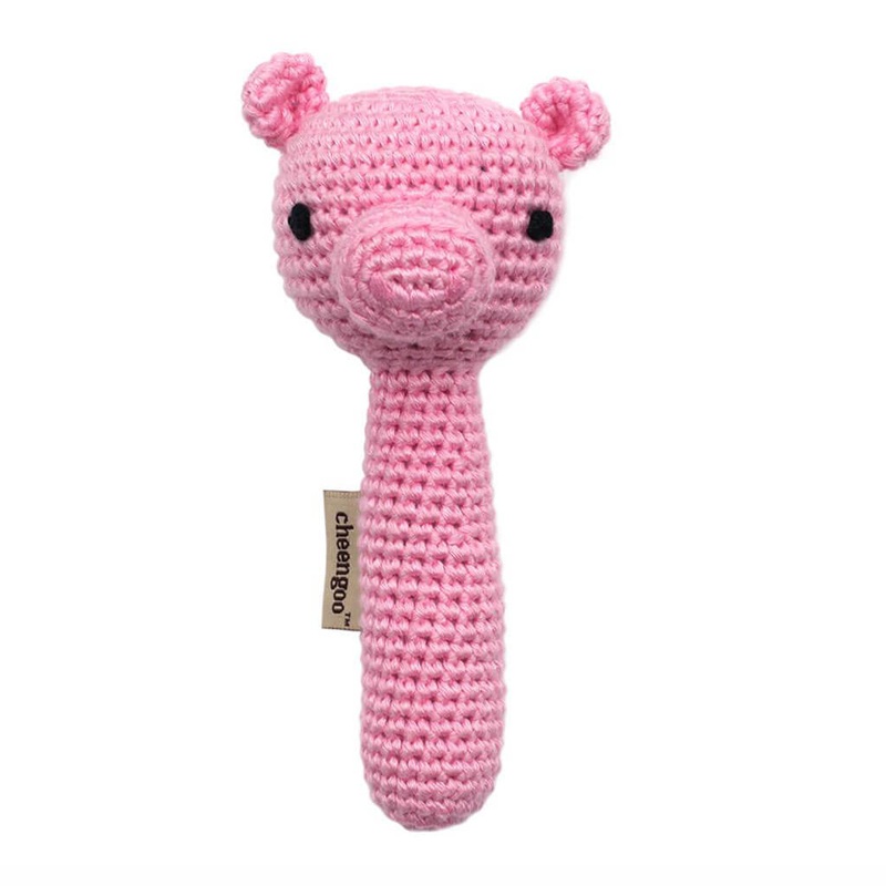 Crochet Stick Rattle Pig