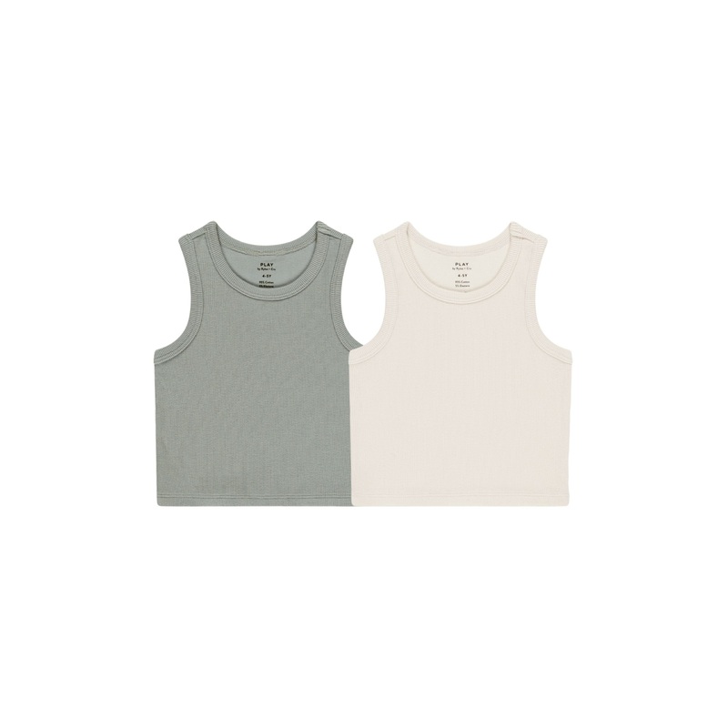 Play x Play Ribbed Tank Top – Natural, Eucalyptus