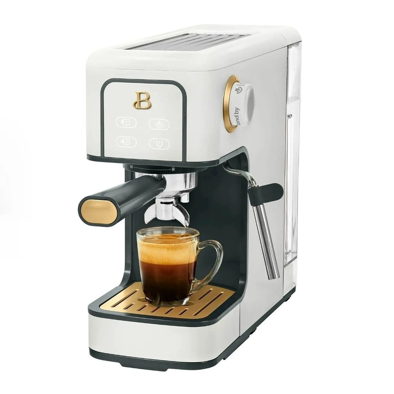 Slim Espresso Maker with 20-Bar Pressure, White Icing by Drew Barrymore