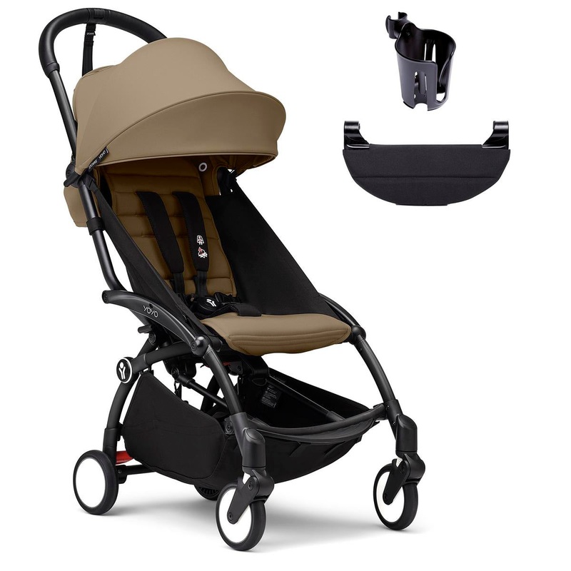 Stokke YOYO3 Ultra Compact 6+ Stroller + Essentials Bundle – Black / Toffee