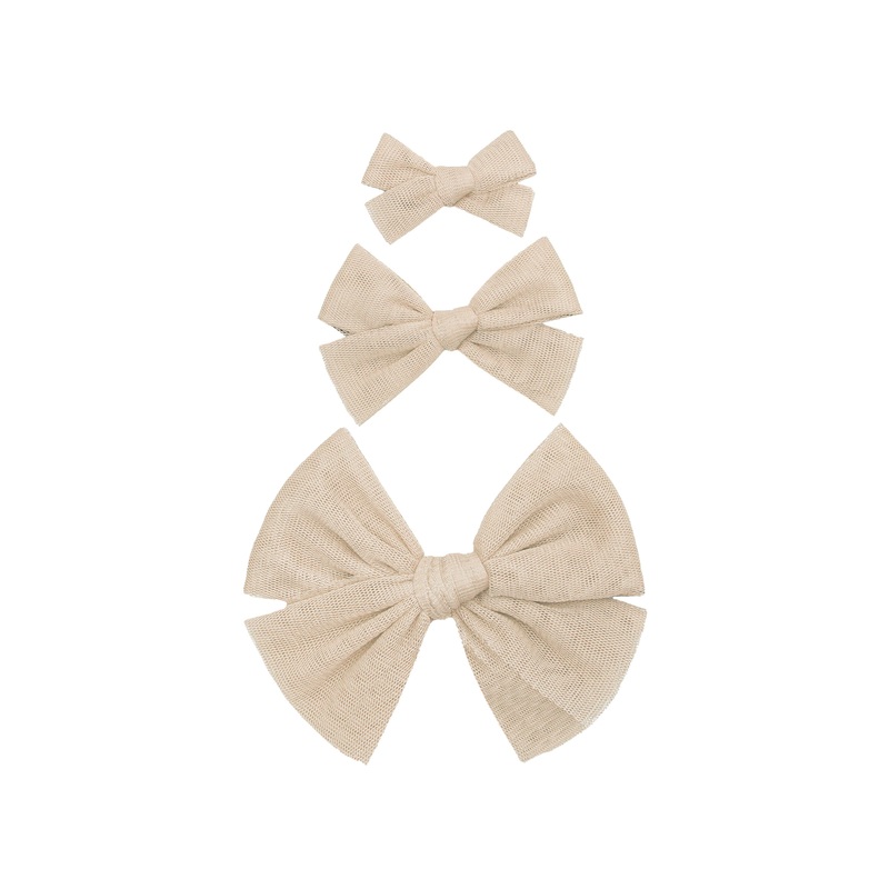 Tulle Bow – Sand Clip