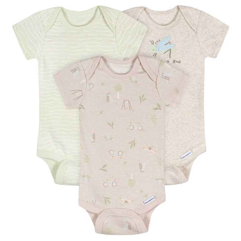 3-Pack Baby Neutral Park Life Short Sleeve Onesies Bodysuits