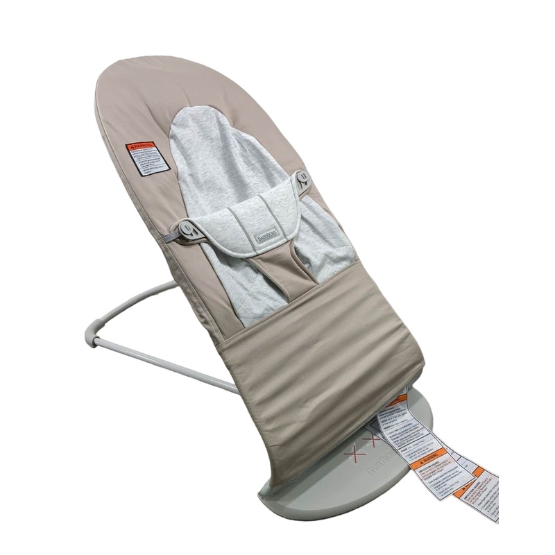 BabyBjorn Bouncer Balance Bundle With Toy Bar, Googly Eyes Black & White, Light Gray Frame, Beige/Gray