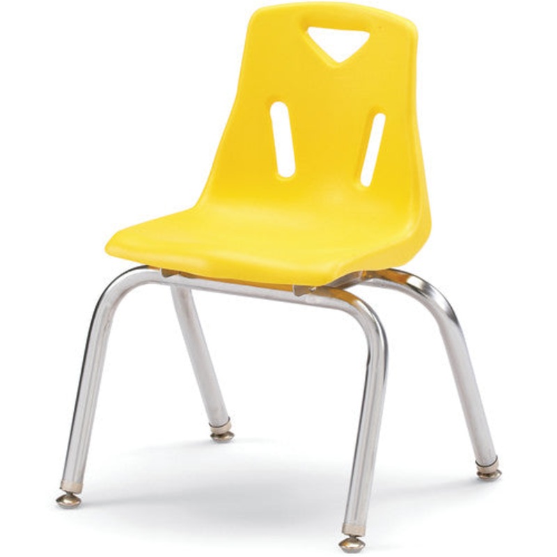 Berries Stacking Chair with Chrome-Plated Legs – 14″ Ht – Yellow