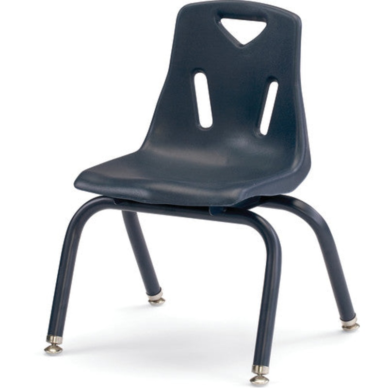 Berries Stacking Chair with Powder-Coated Legs – 12″ Ht – Navy