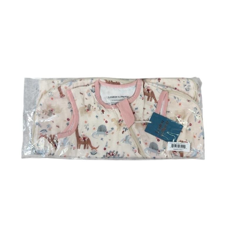 LouLou Lollipop Lightweight Muslin Sleep Bag, 0-6 Months, Baby Dinomite, 0.5 TOG